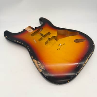 MJT Stratocaster Body Alder Relic Nitro Hardtail 3-Tone Sunburst mjt6657 image 3