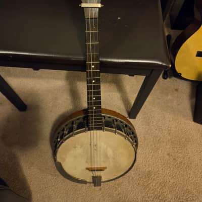 Vintage Vegas Style 4 string Banjo with case Unknown  1920s image 1
