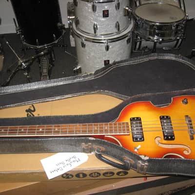Mayfair Deluxe Bass 60's 70's Vintage Sunburst Case, Kent Teisco image 9
