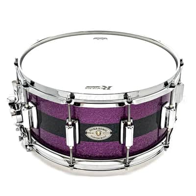 Rogers Dyna-Sonic Snare Drum 14x6.5 Purple & Black Sparkle image 1