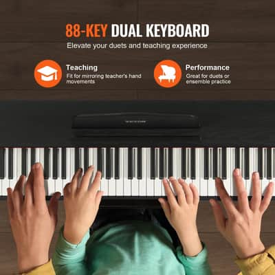 88-Key Fully Weighted Digital Piano with Dual Keyboard Mode, Bluetooth MIDI, Surround Speakers, and Double Bench – Full-Size Cabinet Electric Keyboard for Advanced Players and Home Studios image 3