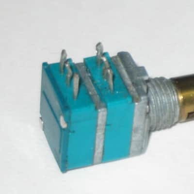 lite use genuine Boss Stacked Pot (aka concentric / dual gang pot) Top pot values: 10  84 4W 7F / Lower pot values: 10  82  4W  5F, 2000s-2010s, Six Legs, teal hard plastic casings, NO manufacturer's info (forgot what pedal it came off of) + nut & washer image 16
