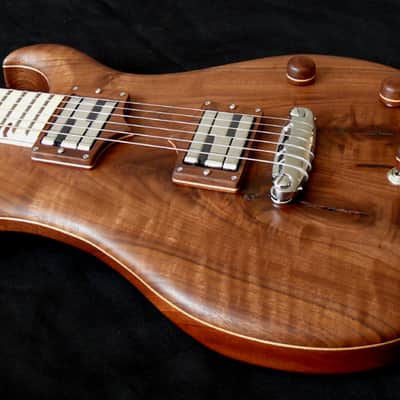 Thomas Cherry Guitar Used Custom Boutique "Jaeloe" style electric guitar. One of a kind. 2025 - Natural bare wood open grained oil finish image 14