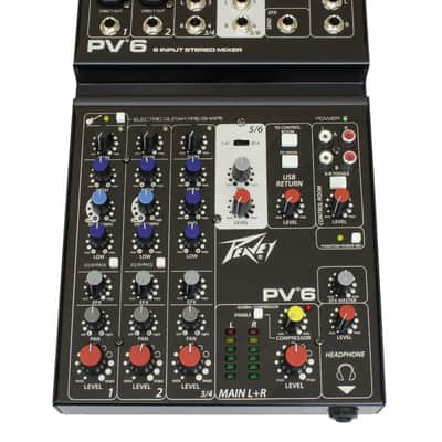 Peavey PV 6 Mixer - Ideal for Live Shows, Recording, Podcasting image 1