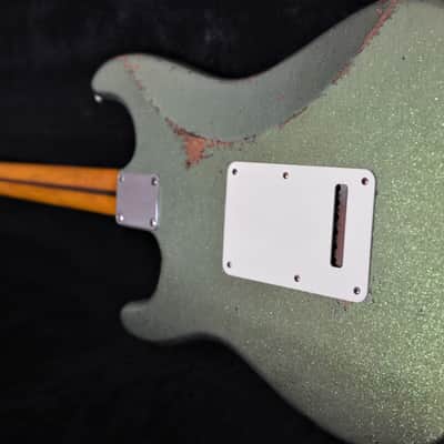 Fender Custom Stratocaster Heavy Relic Lime Green Sparkle CS Texas Specials image 8