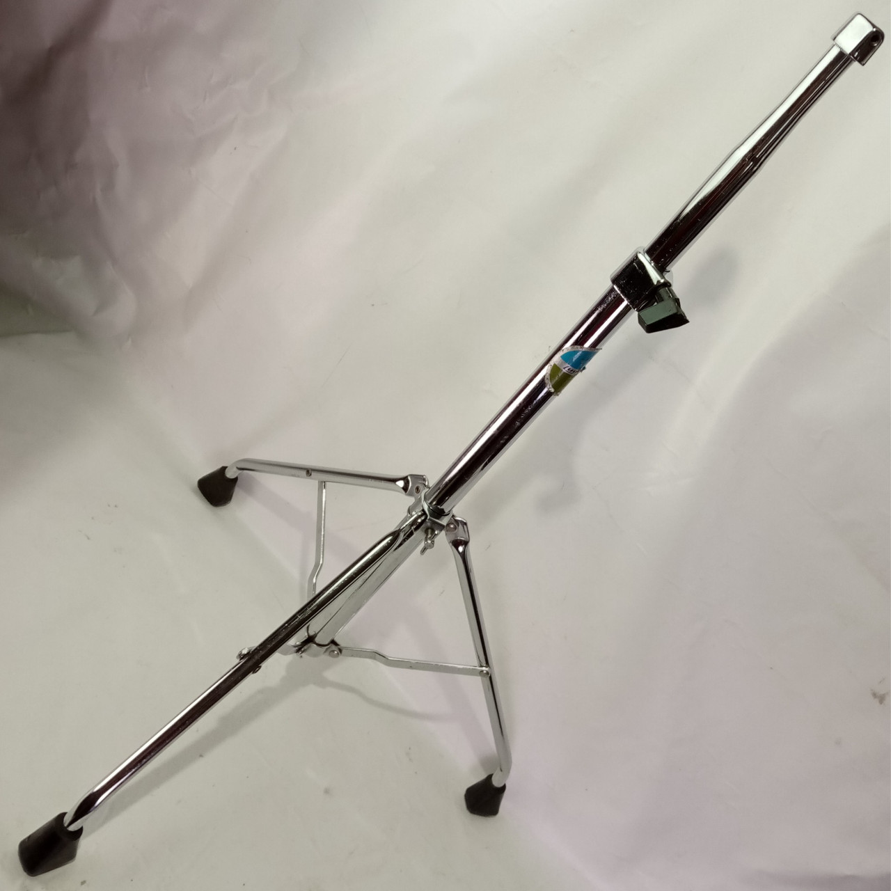 Ludwig Hercules Tripod Cymbal Stand Base+Tube Chrome Blue/Olive Vintage 70s Part — main photograph