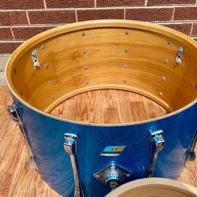 1970s Ludwig Mach 5 Pro Beat Drum Set Blue Sparkle 24/12/13/16 image 18