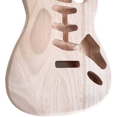 Unfinished ST Style Electric Guitar Body SSS – DIY Replacement Guitar Body Blank, Mahogany image 3