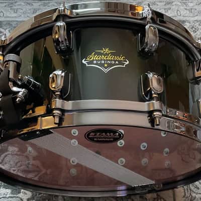 Tama Starclassic Bubinga Elite 14x6.5” Nightfall Green Cordia Lacquer Exotic w/Black Nickel BS1465BNN-GC image 1