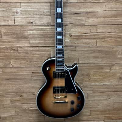 Epiphone "Inspired by Gibson Custom" Les Paul Custom Guitar- Sedona Burst - Flame Top w/Hard Case- New! image 3