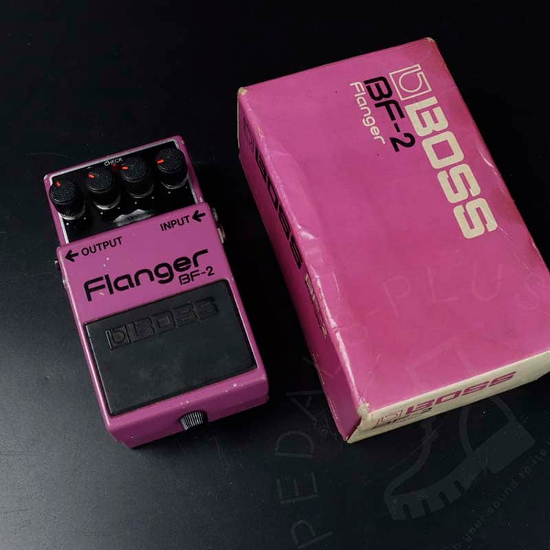 Boss BF-2 Flanger (Black Label) 1982 Made in Japan w/ original box image 1
