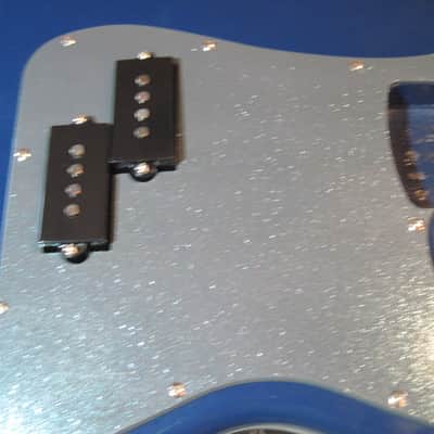 P Bass Squier Affinity Precision Bass Body, Blue-cool pickguard & mods! Alder image 7