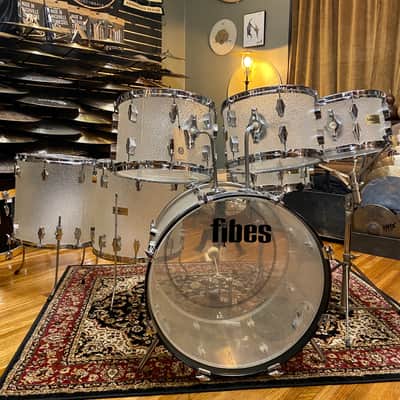 VINTAGE Fibes 1970's Acrylic 22/12/13/14/16/16 + 14" Snare Crystalite Drum Set image 1