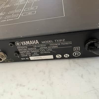 Yamaha TX81Z Rackmount FM Tone Generator 1987 - 1988 - Black image 6