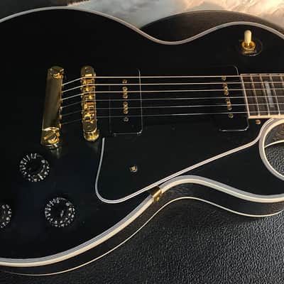 NEW! Gibson Les Paul Custom - Dealer Select - P90 Pick-Ups - VOS Ebony Finish - Custom Shop M2M - Authorized Dealer - 10.3 lbs - G07097 image 3