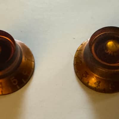 Gibson Les Paul 1980’s - Amber Top Hat knobs set of 2 image 1