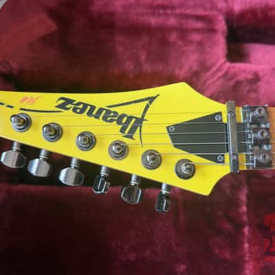 Beautiful 1990 Ibanez JEM777DY Desert Yellow Pyramid Inlays + Hard Case + Tremolo Arm + Original Manual + Strap image 6