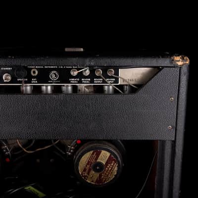 Vintage 1966 Fender Twin Reverb Black Guitar Amp Combo #A03334 image 14
