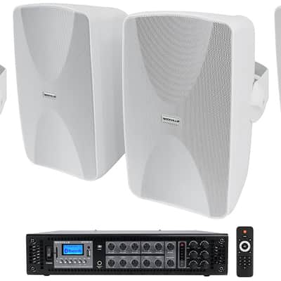 Rockville 6-Zone Commercial/Restaurant Bluetooth Amp+6) White 6.5" Wall Speakers image 20