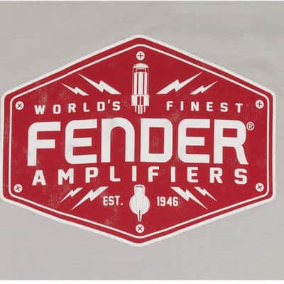 Genuine Fender Guitars Bolt Down Mens Logo T-Shirt - Gray - S, Small image 4