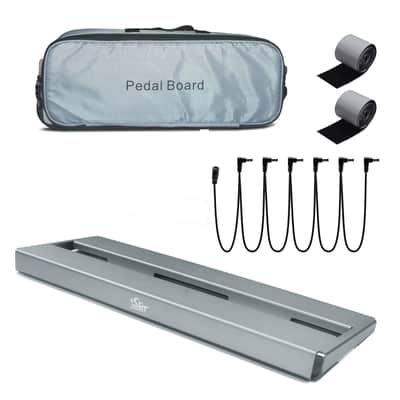 ISET Aluminum Pedal Board Super Light 1.23lb Effect Pedalboard Size 15" x 6.7" with Carry Bag