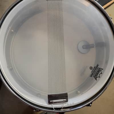 1976 4.5x14" 8-Lug Aluminum Snare Drum with Pointed Blue/Olive Badge 1976! image 6