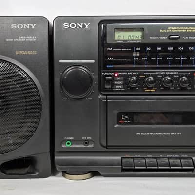 Vintage 90's Sony CFD-510 CD Radio Cassette Mega Bass Speaker Boombox w/ Detach Speakers image 3