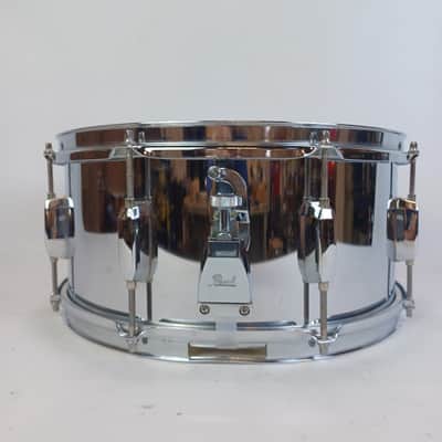 Pearl 6.5x14" Export Series Steel Snare Drum Vintage 90s Chrome Plated 8-Lug image 5