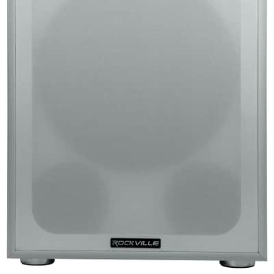 Rockville Rock Shaker 12" Inch White 400w Powered Home Theater Subwoofer Sub image 2