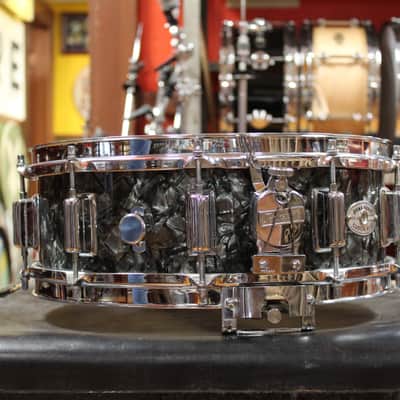 1960s Rogers 5x14 Dyna-Sonic Snare Drum in Black Diamond Pearl image 10