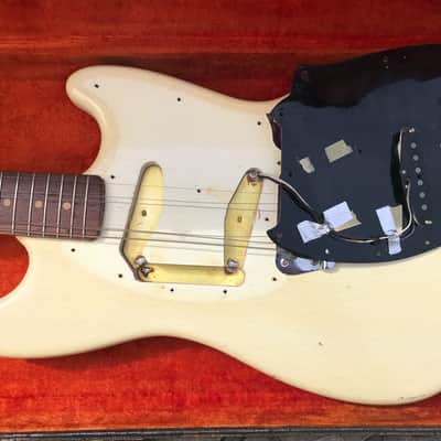 1964 Fender Musicmaster Olympic White OHSC 24"scale image 22