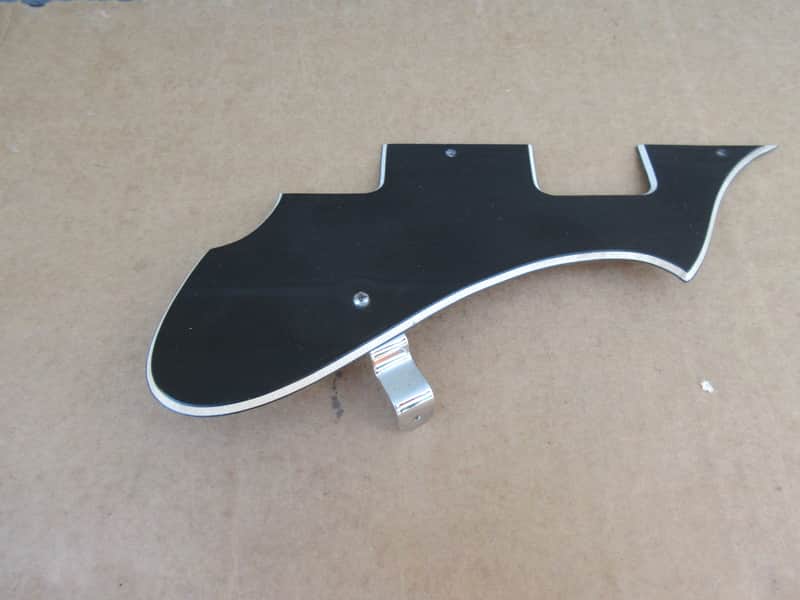 1960s Teisco Black Guitar Pickguard W Bracket Semi Hollow Archtop image 1