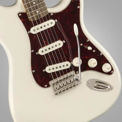 Squier Classic Vibe '70s Stratocaster, Indian Laurel Fingerboard, Olympic White - 0374020501 Bundle w/ 12-Pack Guitar Pick and Liquid Audio Polishing Cloth image 5