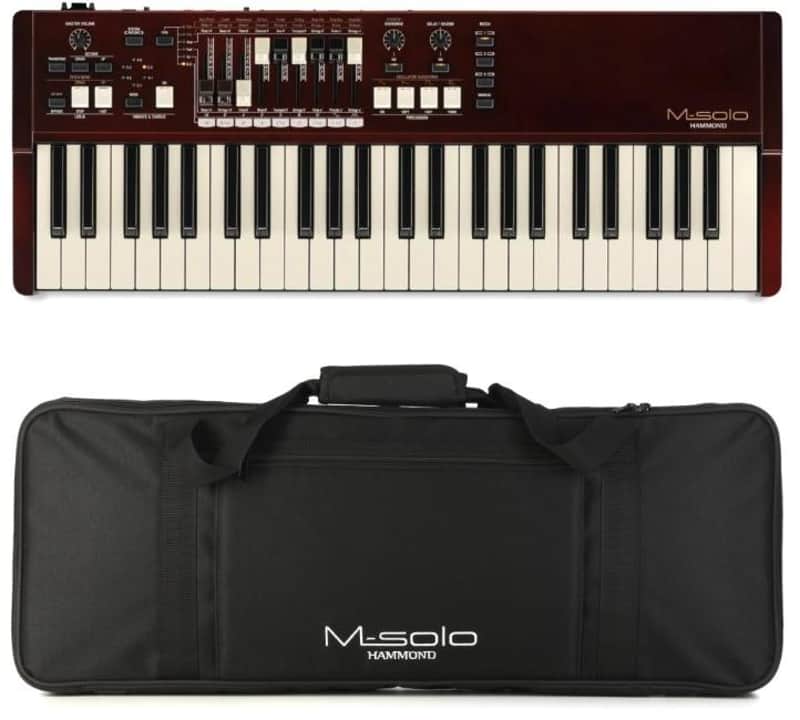 Hammond M-Solo Portable Organ with Gig Bag - Burgundy image 1