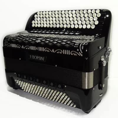 Close to New! Original Borsini Professional 5 Row Button Accordion 120 Bass, made in Italy, C Griff, includes Straps and Case, Top Quality Great Accordion! 2537 image 5