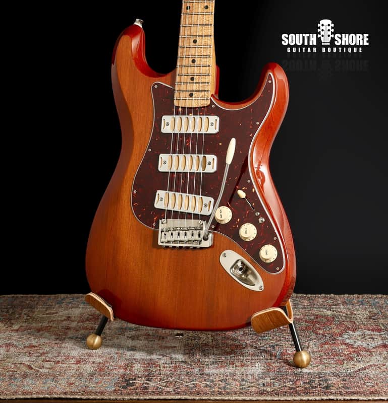Ronin Morningstar 2019 - Honey Burst w/ highly figured “Flame Maple” neck + Raw Aluminum FB Mini’s image 1