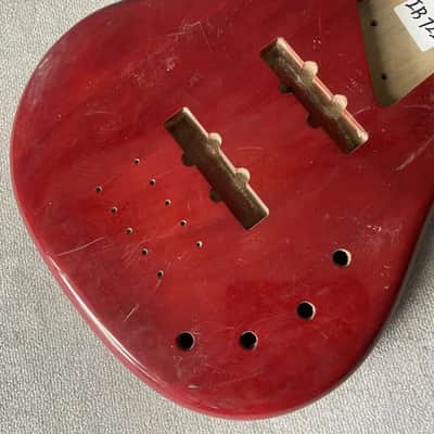 Red 5 String Bass Guitar Basswood Body DIY Project image 13