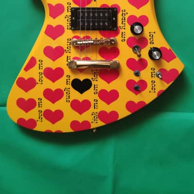 Fernandes / Burny MG-145S HY Yellow Heart Hide X Japan | Reverb