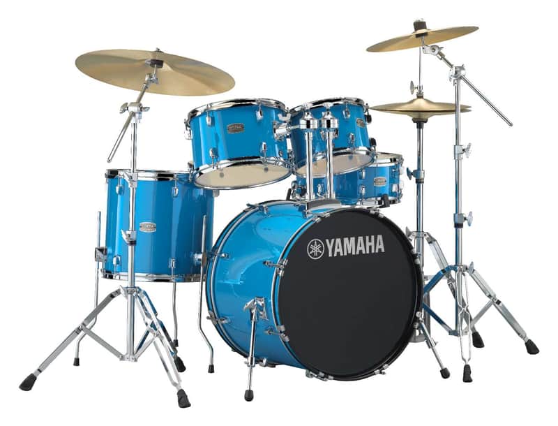 Yamaha Rydeen Rock Drum Kit, Sky Blue Includes Hardware And Paiste Cymbals image 1
