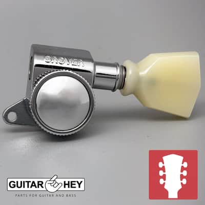 NEW Grover 505 Mini Roto-Grip L3+R3 Locking Rotomatic Tuners TULIP 3x3 - CHROME Bild 1