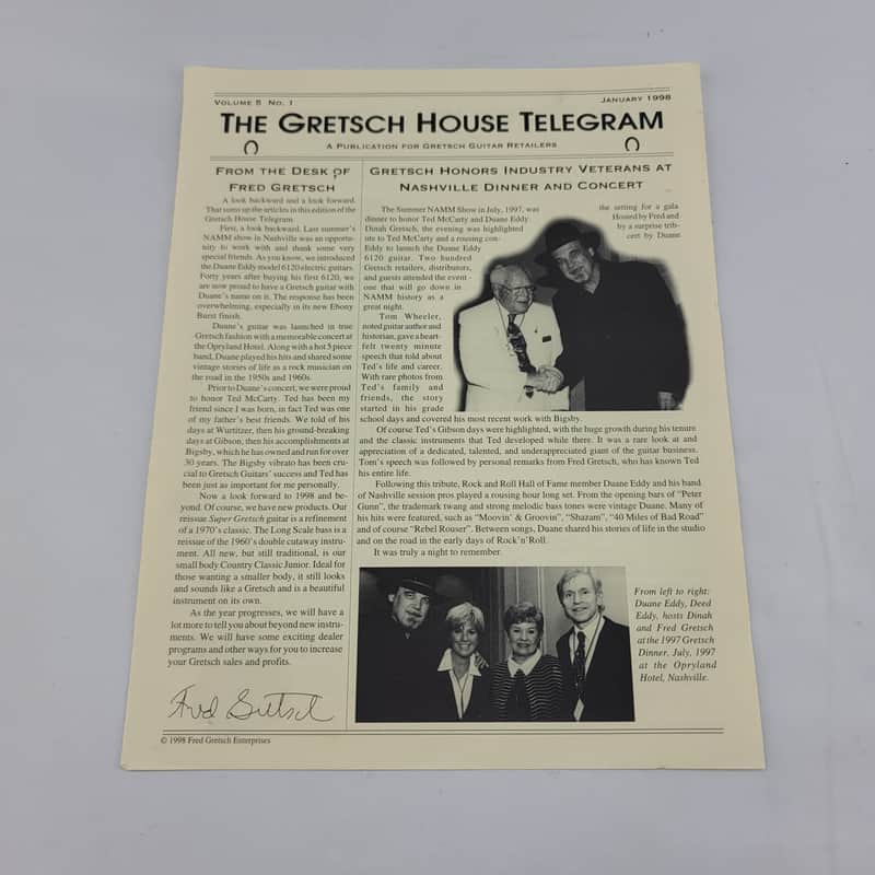 1998 Gretsch House Telegram - Volume 5, Issue 1 image 1