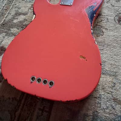 Fender Precision Bass 2001 - Fiesta Red over Sunburst image 15