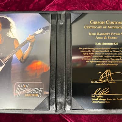 2012 Signed & Aged Gibson Custom Shop Kirk Hammett Signature Flying V - Aged Ebony image 18