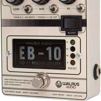 Walrus Audio EB-10 Preamp EQ Boost Pedal Cream Finish image 3