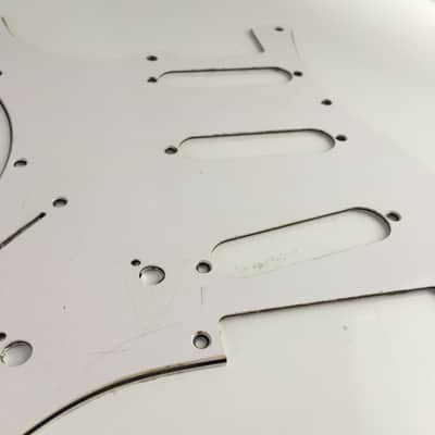 Lefty Vintage Style Beveled Edge Strat Pickguard Aged Custom Strat Style 3 Ply Relic White Left Micro Pots #3 image 4