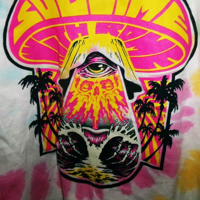 sublime with rome new 2024 tour psychedelic L woman tie die tee - reggae ska punk california image 3