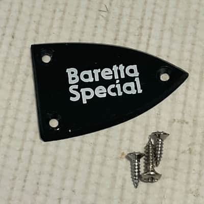 2020 Era Kramer Baretta Special Guitar Black Truss Rod Cover 1 Ply White Lettering image 1