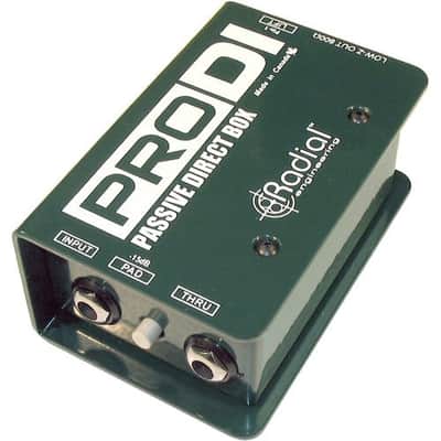 Radial Engineering ProDI Direct Box with 15' Coiled and 25' Instrument Cables, 20' XLR Cable, and Guitar Tuner image 2