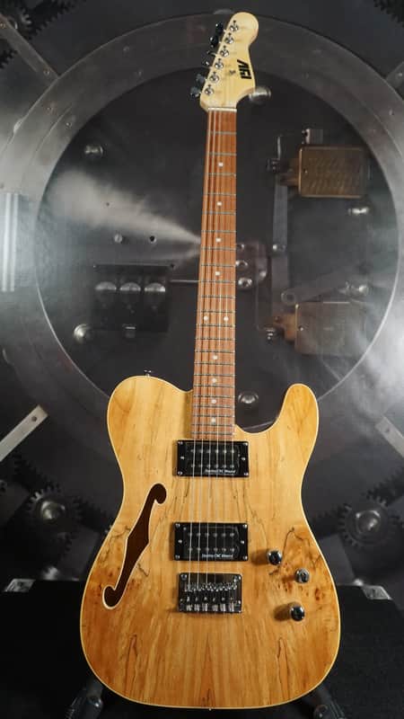 IYV Semi-Hollow Single-Cut Electric Guitar – Natural Finish image 1