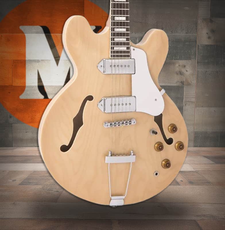 Vintage VSA500P Re-Issued Semi Acoustic Guitar - Natural Maple (VSA500PM) image 1